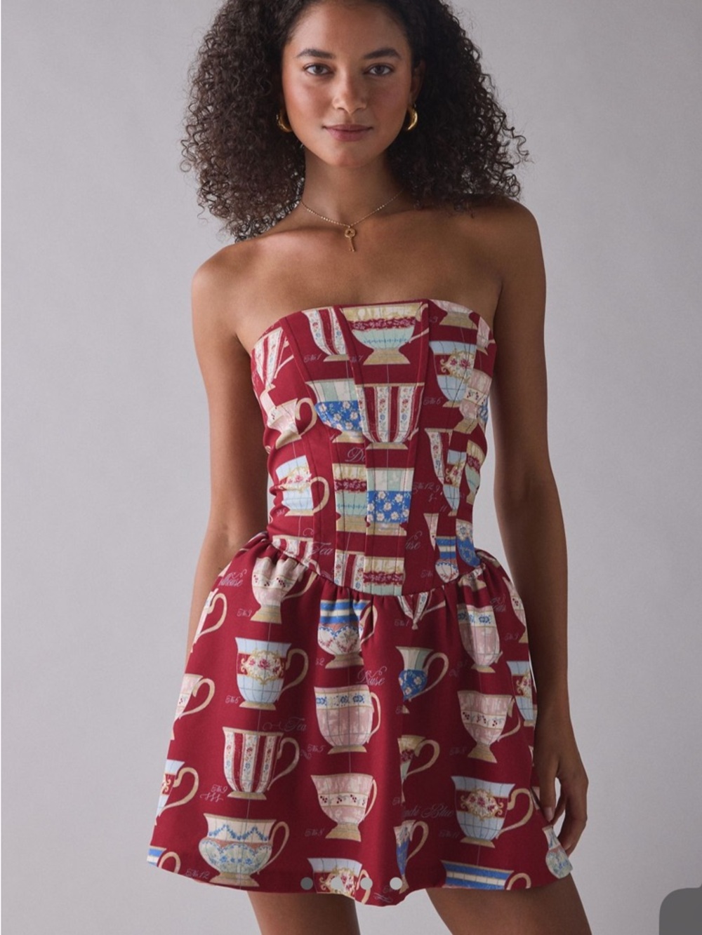 Urban Outfitters Kimchi Blue Sugar Plum strapless corset mini dress small